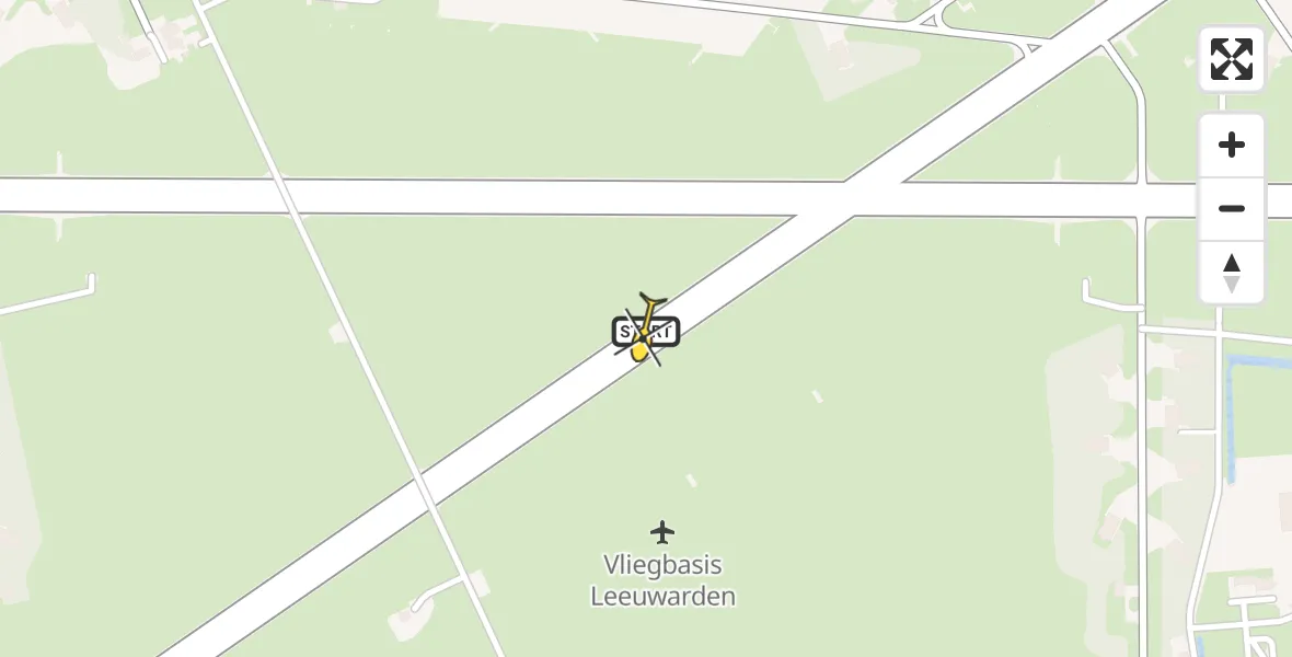 Vluchtroute Ambulancehelikopter van Vliegbasis Leeuwarden naar Vliegbasis Leeuwarden