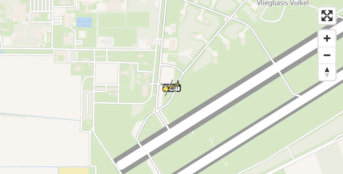 Vluchtroute Politiehelikopter van Vliegbasis Volkel naar Vliegbasis Volkel