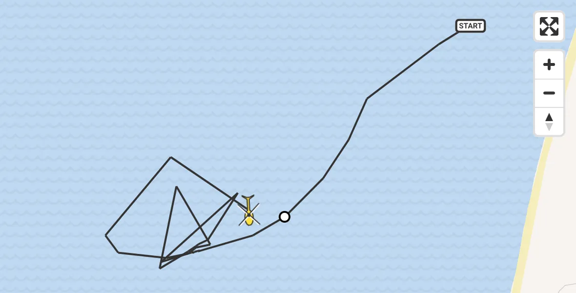 Routekaart van de vlucht: Kustwachthelikopter naar 