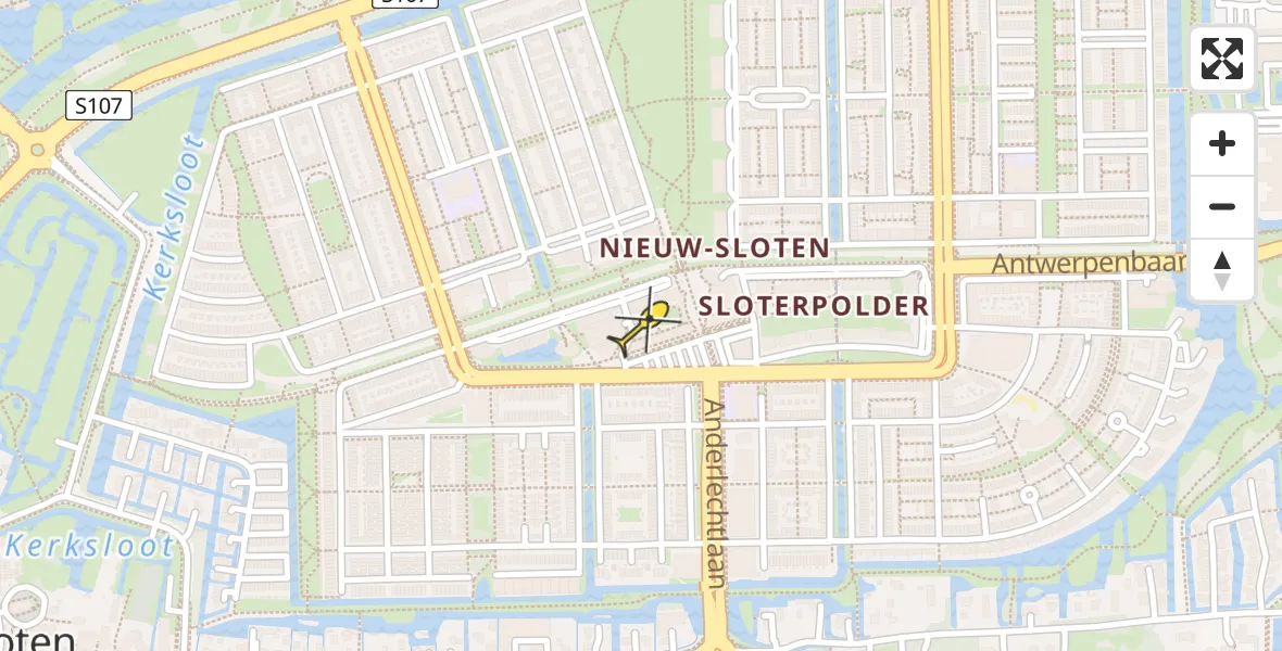 Vluchtroute Politiehelikopter van Amsterdam naar Amsterdam