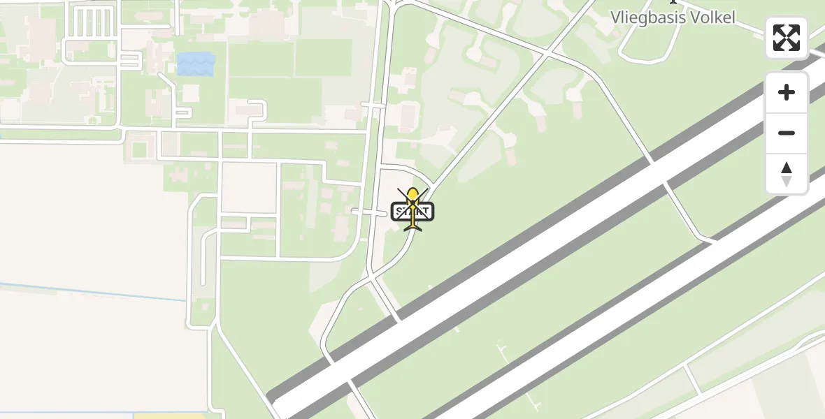 Vluchtroute Politiehelikopter van Vliegbasis Volkel naar Vliegbasis Volkel