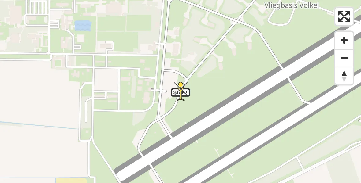 Vluchtroute Politiehelikopter van Vliegbasis Volkel naar Vliegbasis Volkel