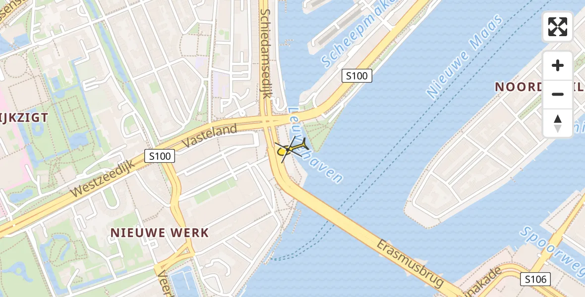 Routekaart van de vlucht: Lifeliner 2 naar Erasmus MC