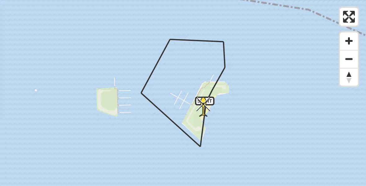 Routekaart van de vlucht: Kustwachthelikopter naar Bruinisse, Mosselbanken Oost