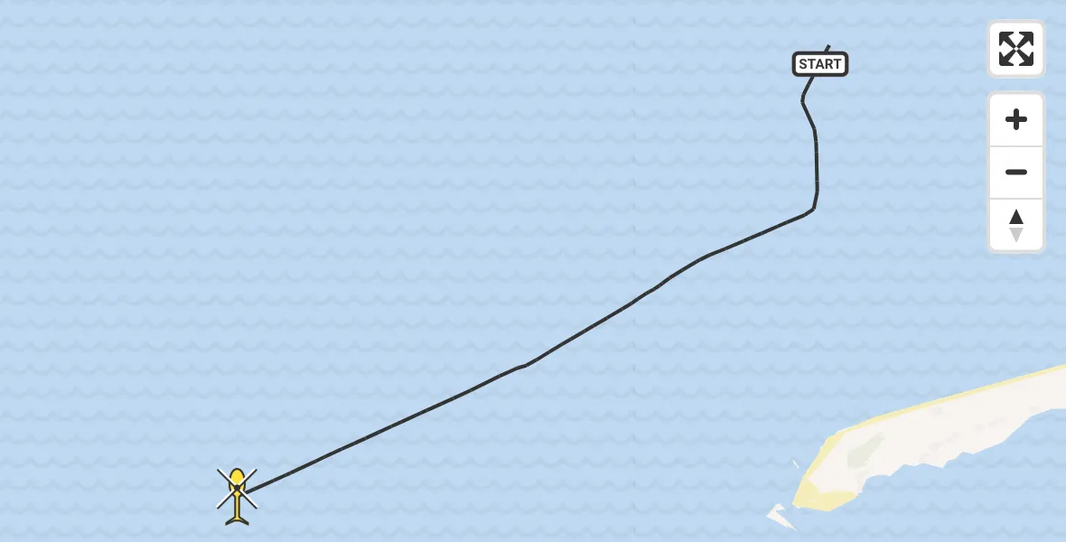 Routekaart van de vlucht: Kustwachthelikopter naar 