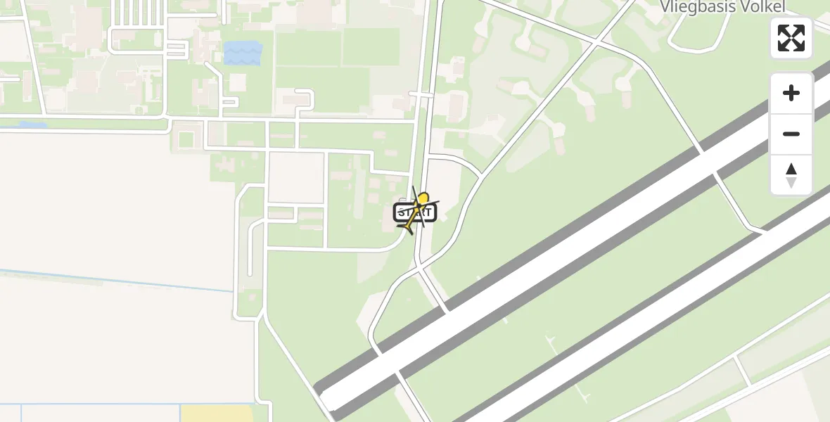Vluchtroute Politiehelikopter van Vliegbasis Volkel naar Vliegbasis Volkel