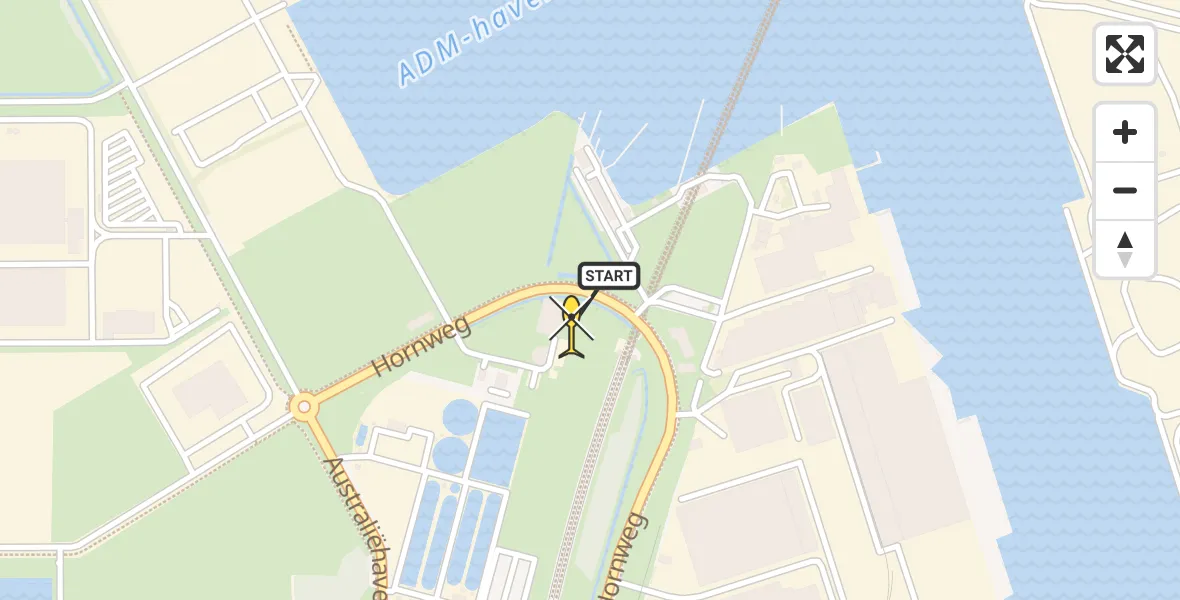 Vluchtroute Traumahelikopter van Amsterdam Heliport naar Amsterdam Heliport