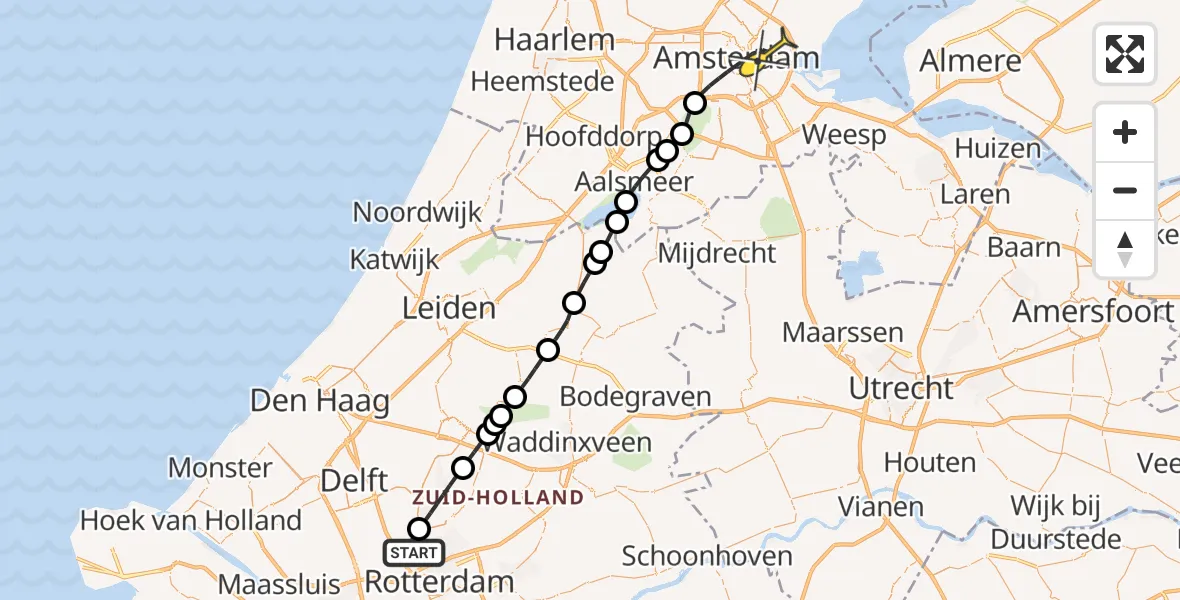 Routekaart van de vlucht: Lifeliner 2 naar Amsterdam, Oude Bovendijk