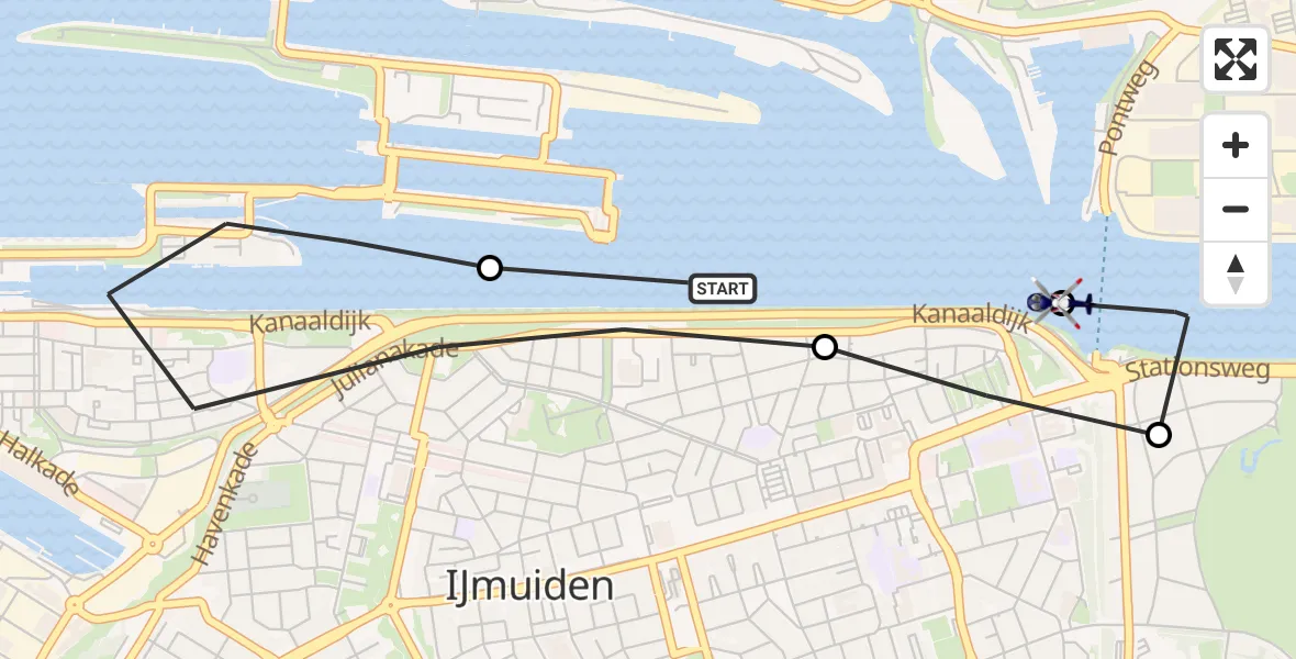 Vluchtroute Politiehelikopter IJmuiden - , 27 februari 2025, 12:45