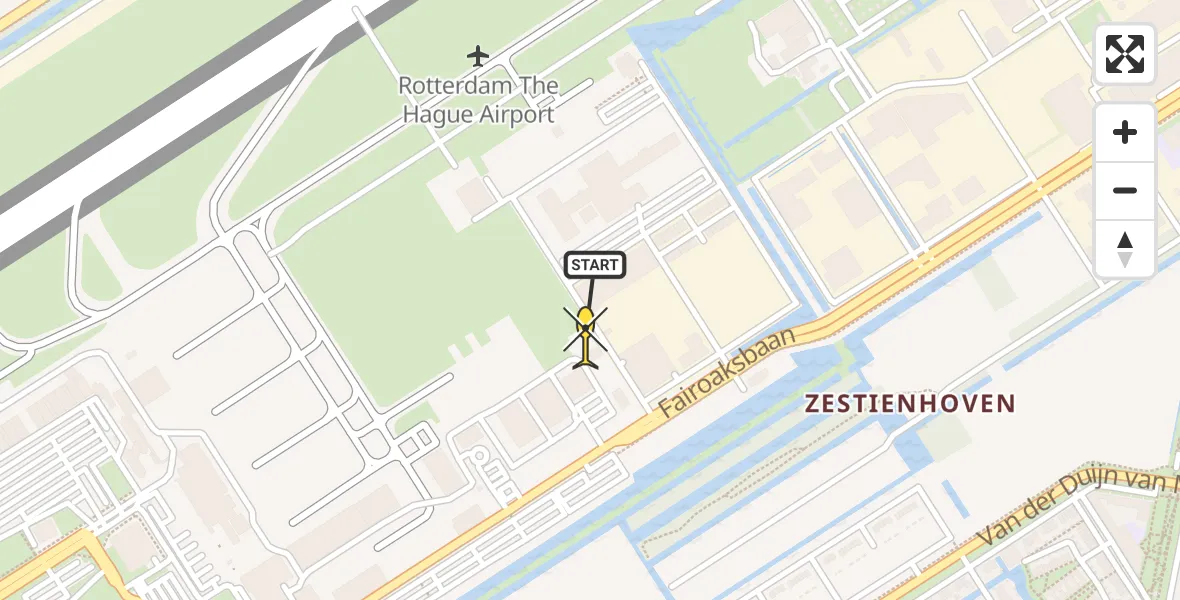 Routekaart van de vlucht: Lifeliner 2 naar Rotterdam The Hague Airport, Brandenburgbaan