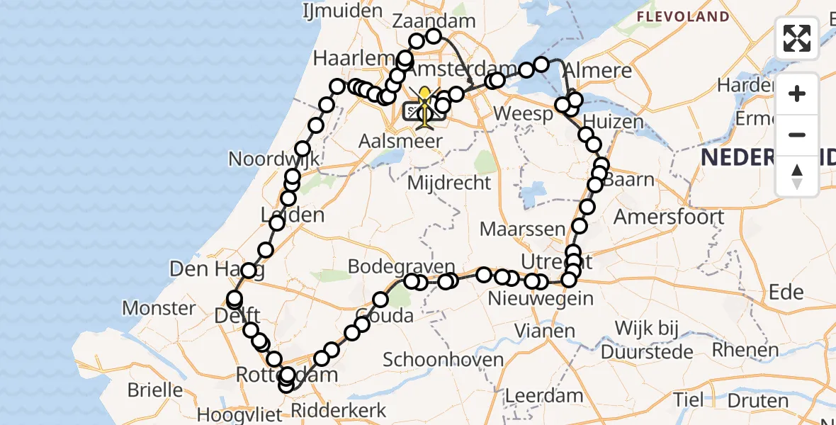 Routekaart van de vlucht: Politieheli naar Schiphol, De Duizendmeterweg