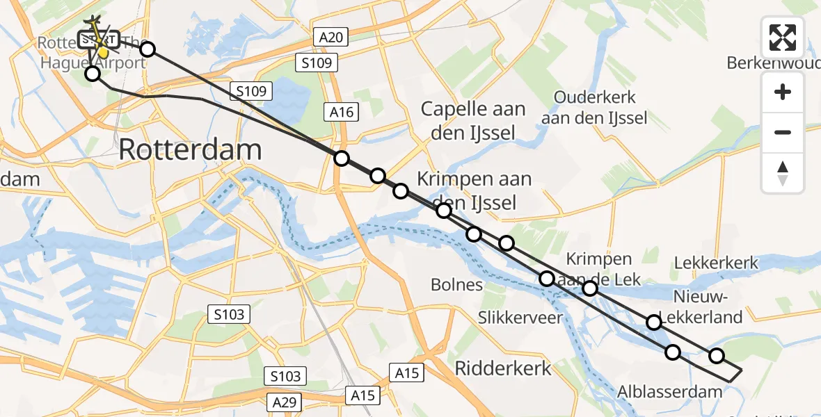 Routekaart van de vlucht: Lifeliner 2 naar Rotterdam The Hague Airport, P10