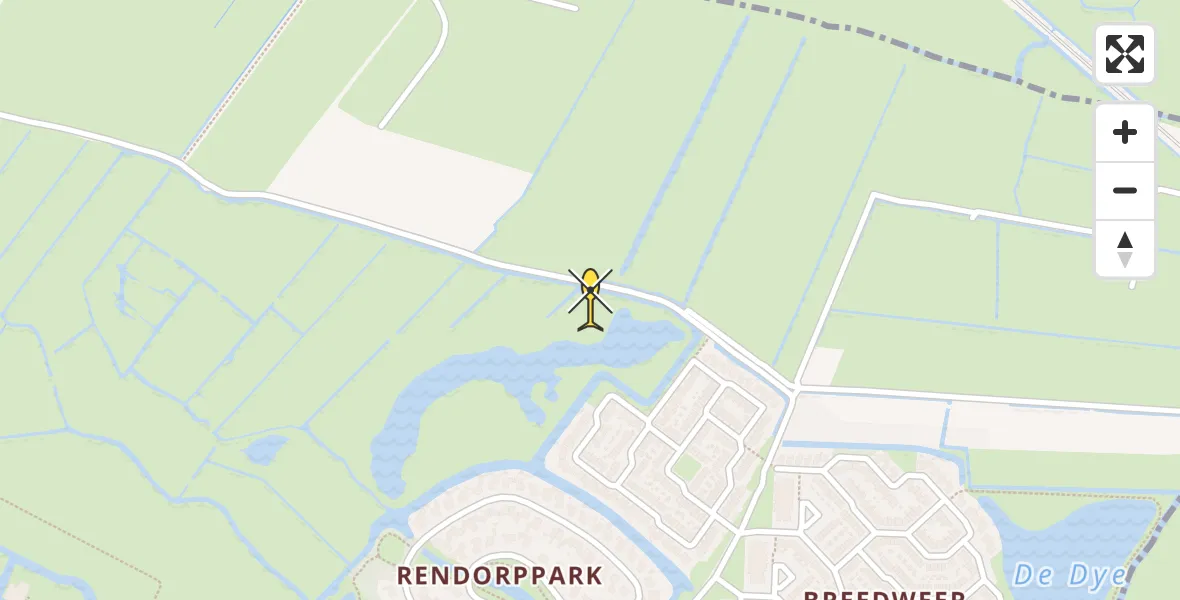 Routekaart van de vlucht: Lifeliner 1 naar Heemskerk