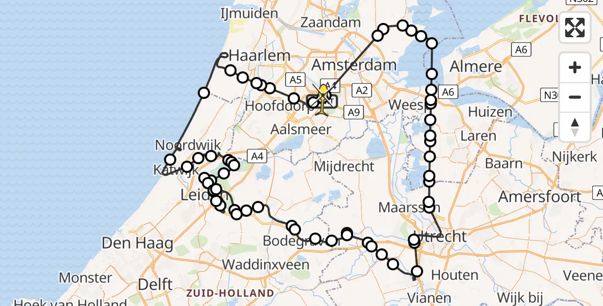 Routekaart van de vlucht: Politieheli naar Schiphol, Thermiekstraat