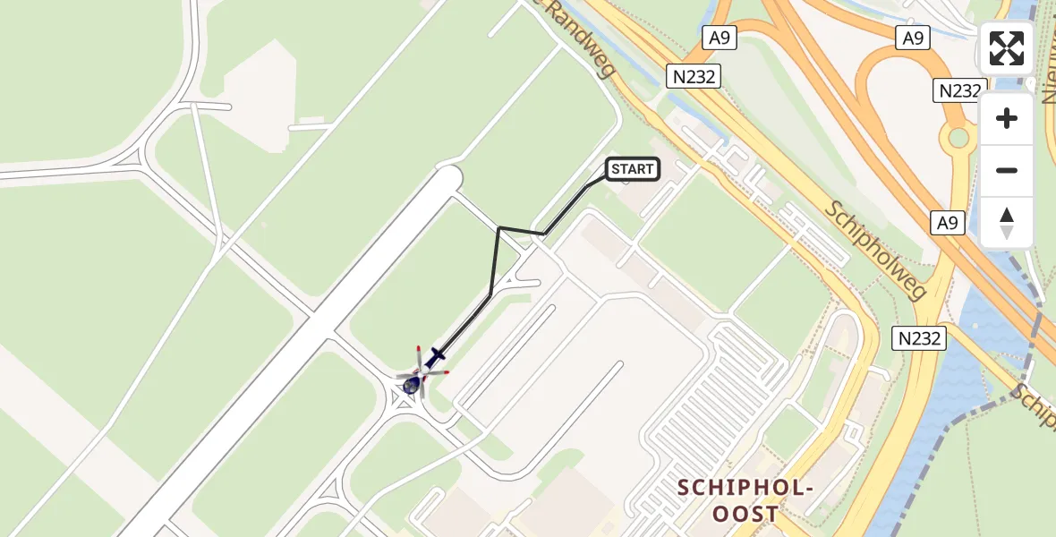Vluchtroute Politiehelikopter Schiphol - Schiphol, 03 maart 2025, 08:55