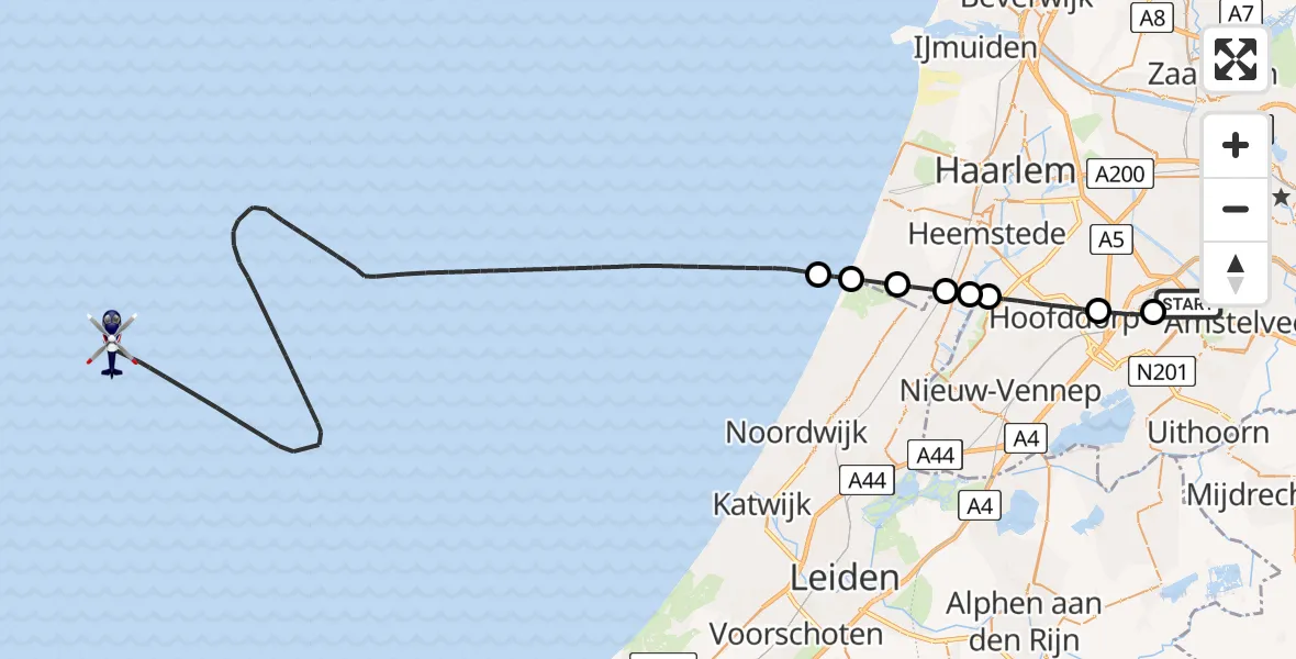 Vluchtroute Politiehelikopter Schiphol - , 03 maart 2025, 09:13