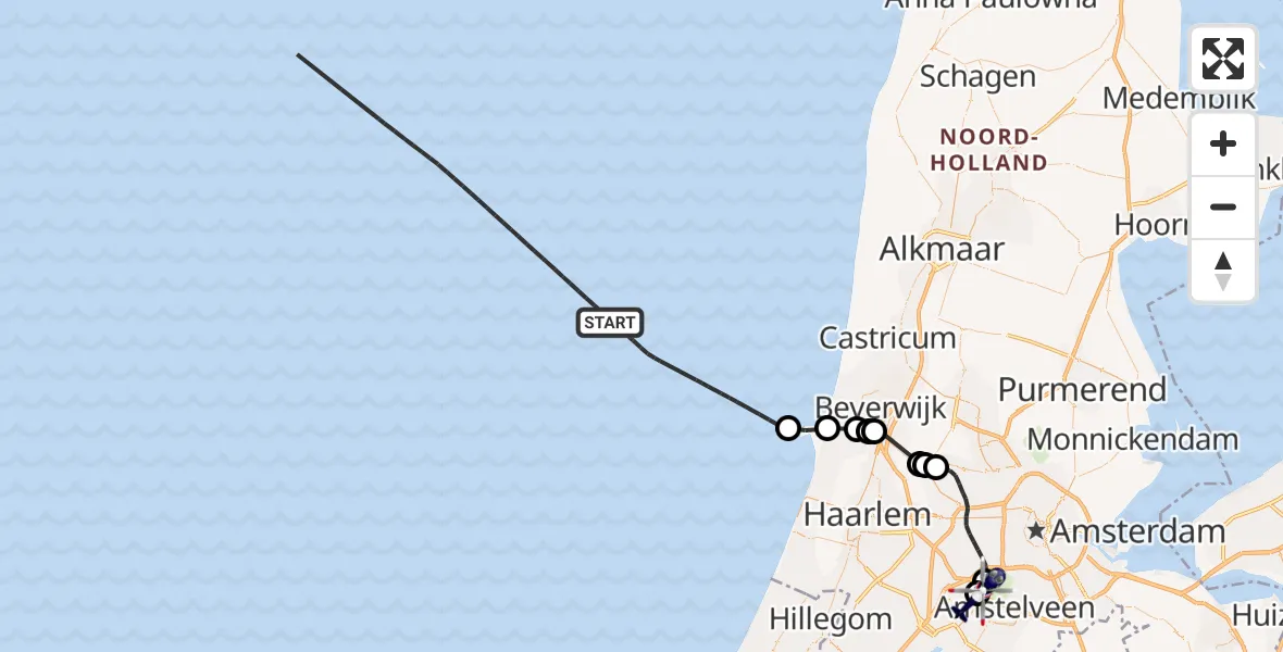 Vluchtroute Politiehelikopter  - Schiphol, 03 maart 2025, 10:49