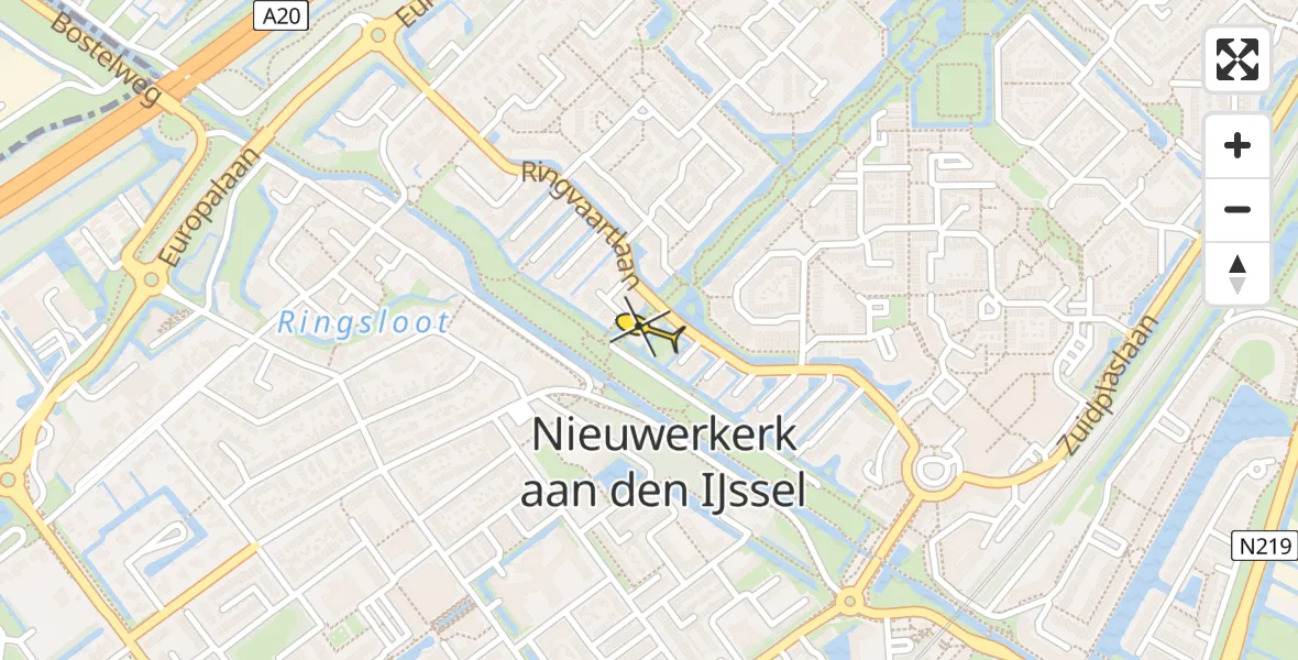 Routekaart van de vlucht: Lifeliner 2 naar Nieuwerkerk aan den IJssel