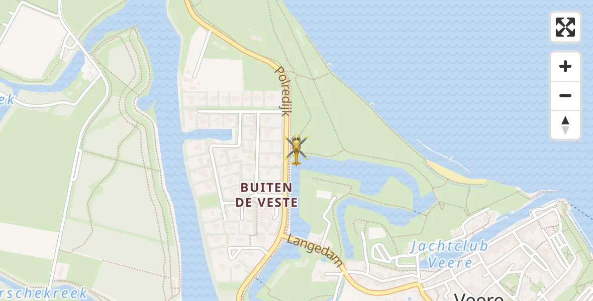 Vluchtroute Traumahelikopter Veere - Veere, 03 maart 2025, 13:13