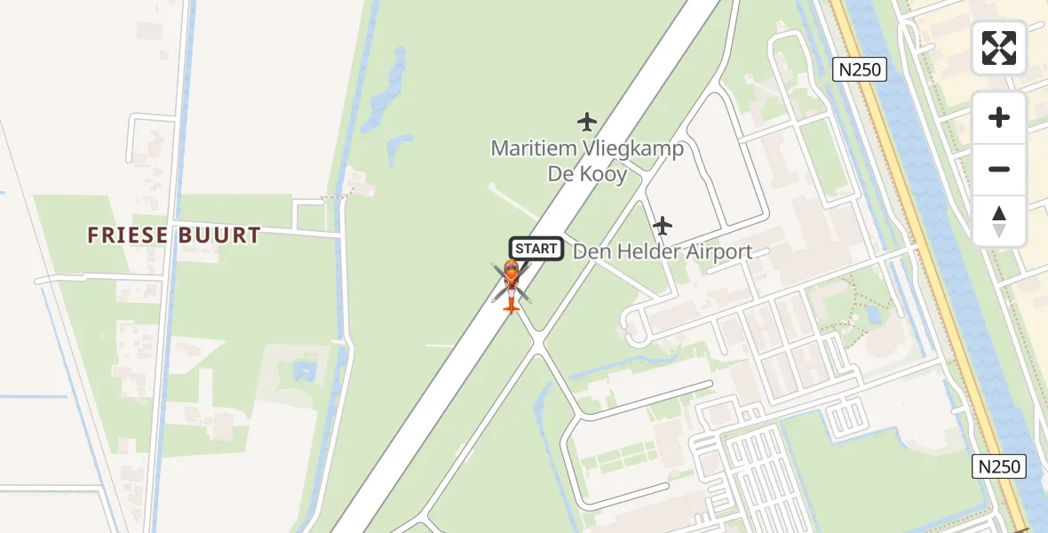Vluchtroute Kustwachthelikopter Vliegveld De Kooy - Vliegveld De Kooy, 03 maart 2025, 19:01