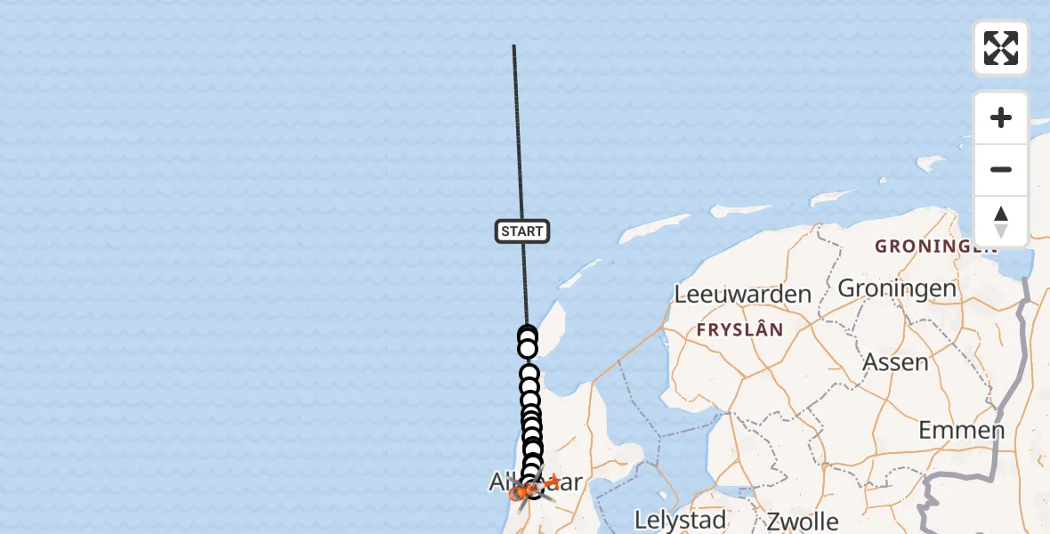 Vluchtroute Kustwachthelikopter  - Alkmaar, 03 maart 2025, 19:26