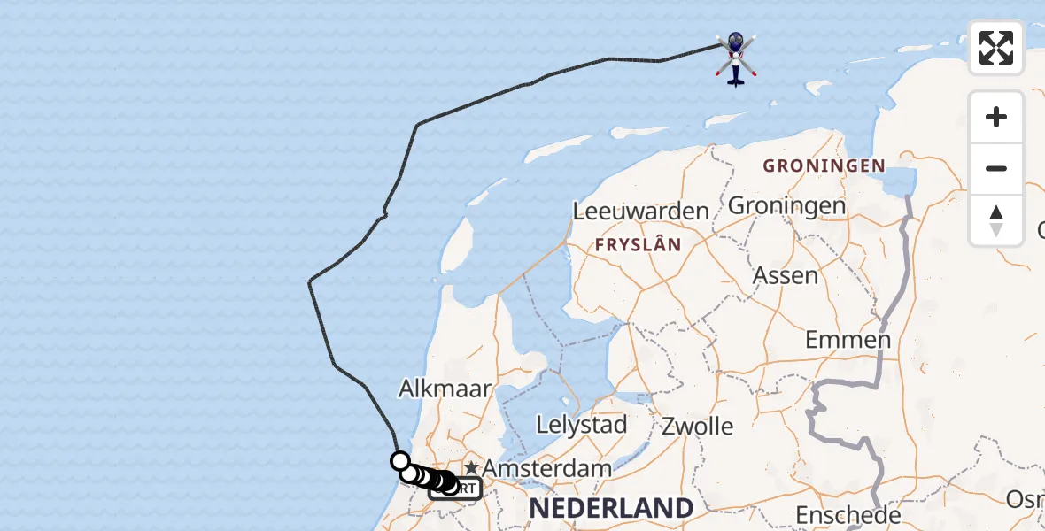 Vluchtroute Politiehelikopter Schiphol - , 04 maart 2025, 07:14