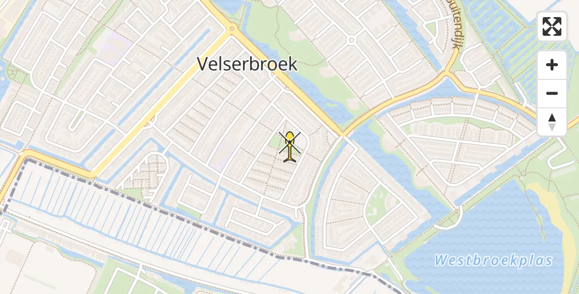 Routekaart van de vlucht: Lifeliner 1 naar Velserbroek