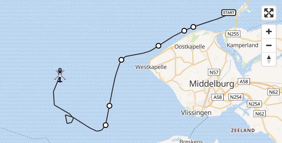 Vluchtroute Politiehelikopter Vrouwenpolder - , 04 maart 2025, 11:22