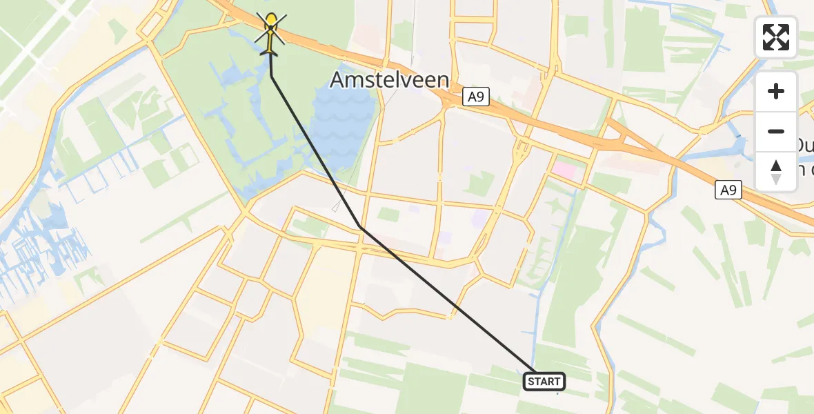 Routekaart van de vlucht: Politieheli naar Amstelveen, Binderij