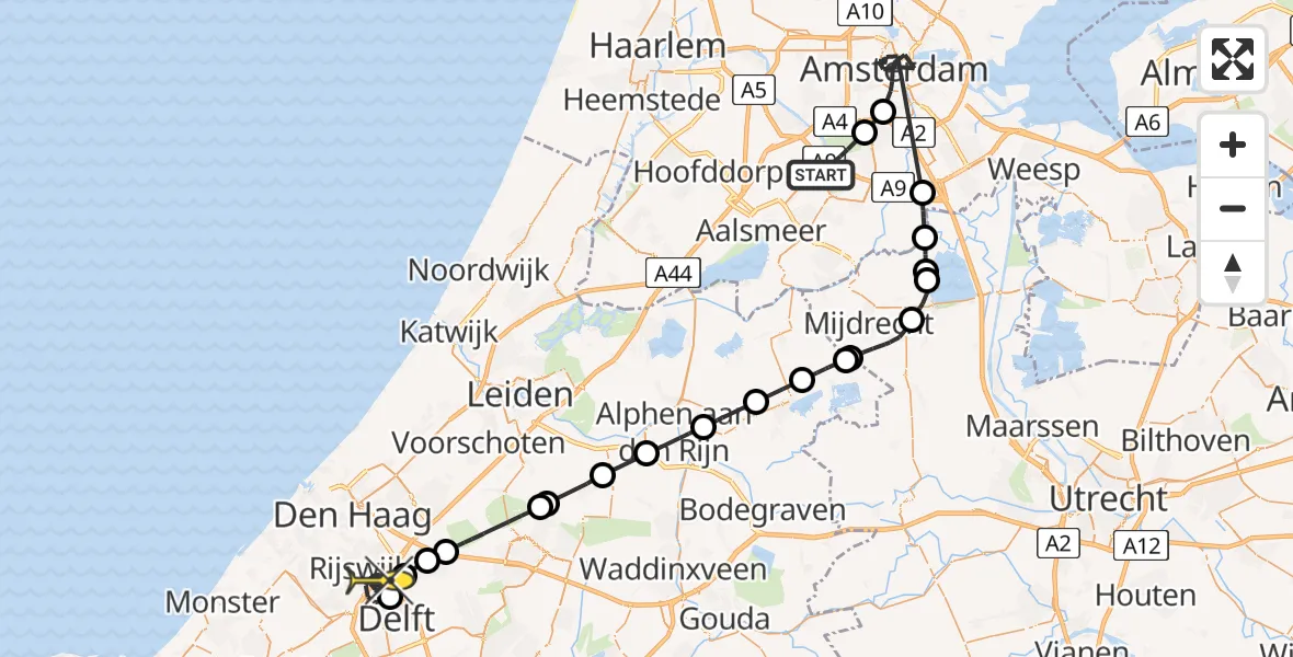 Routekaart van de vlucht: Politieheli naar Rijswijk, Kleine Vijver