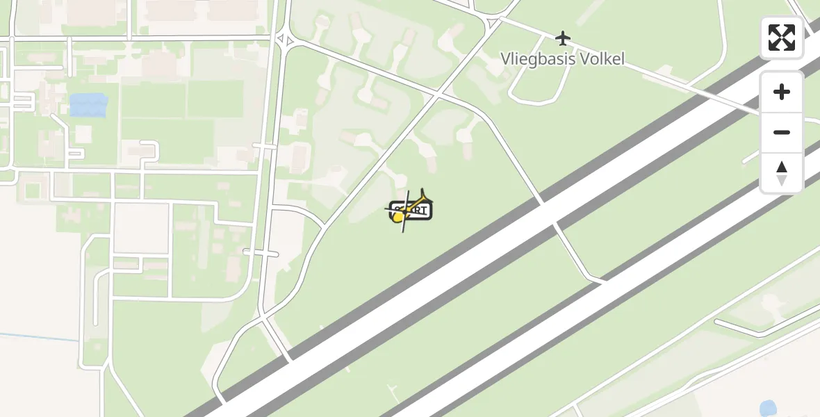 Routekaart van de vlucht: Lifeliner 3 naar Vliegbasis Volkel, Zeelandsedijk