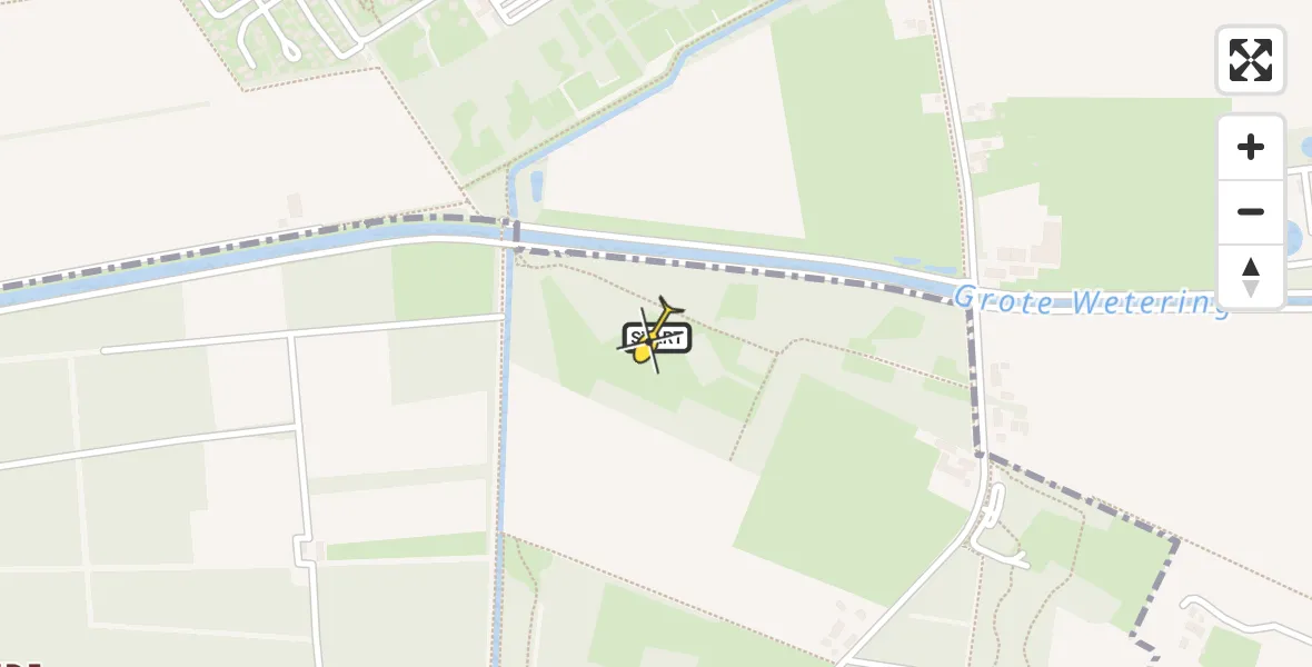 Routekaart van de vlucht: Politiehelikopter naar Berlicum, Weteringstraat