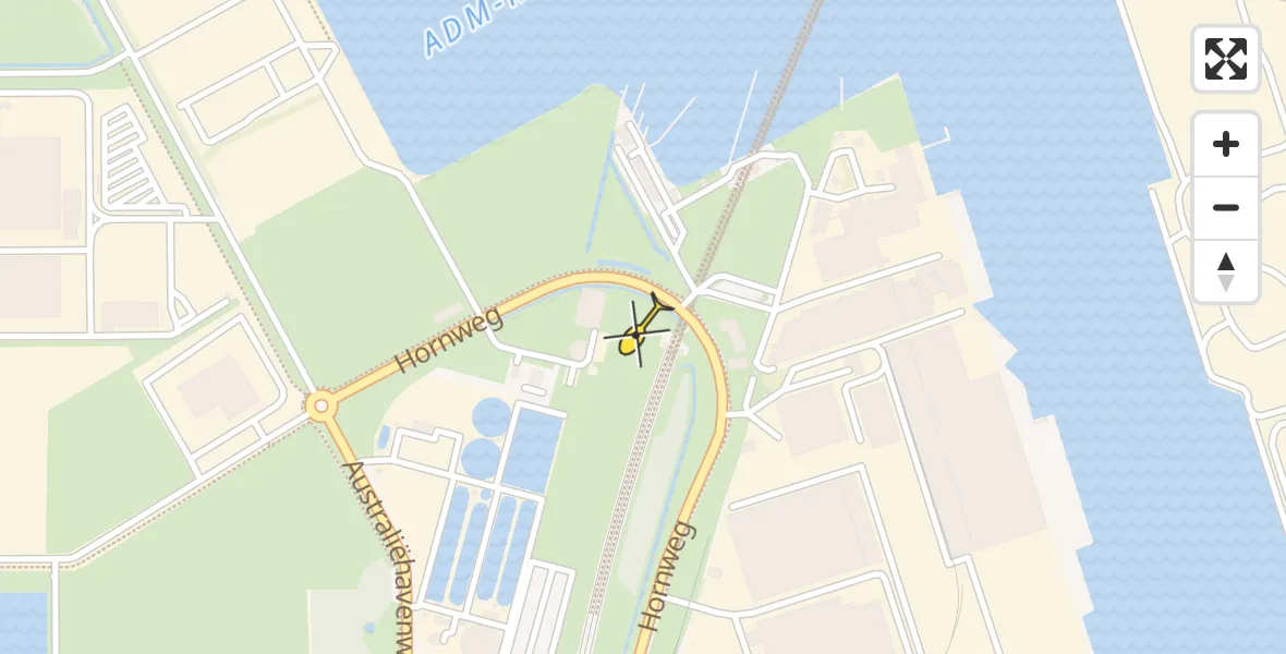 Vluchtroute Traumahelikopter van Amsterdam Heliport naar Amsterdam Heliport