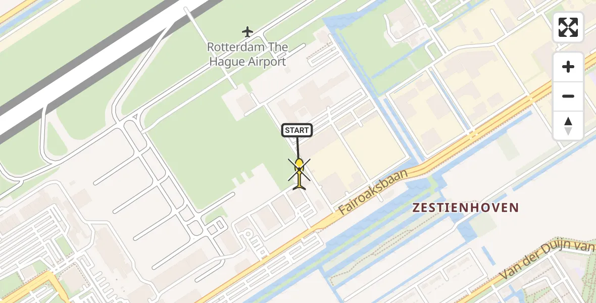 Routekaart van de vlucht: Lifeliner 2 naar Rotterdam The Hague Airport, Brandenburgbaan