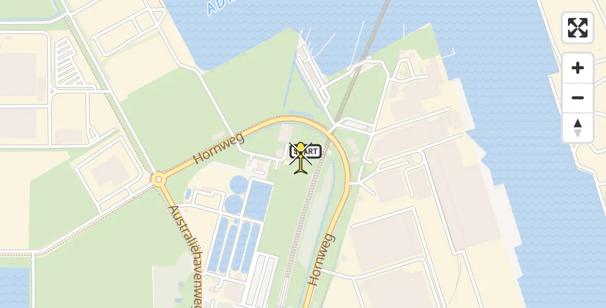 Vluchtroute Traumahelikopter van Amsterdam Heliport naar Amsterdam Heliport