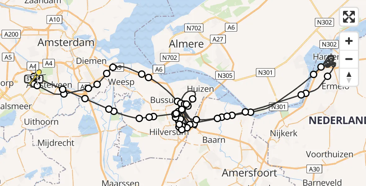 Routekaart van de vlucht: Politieheli naar Schiphol, Van Weerden-Poelmanweg
