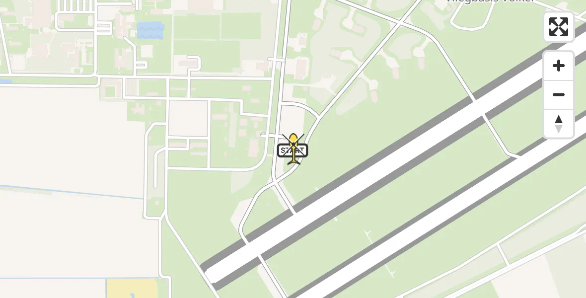 Vluchtroute Politiehelikopter van Vliegbasis Volkel naar Vliegbasis Volkel