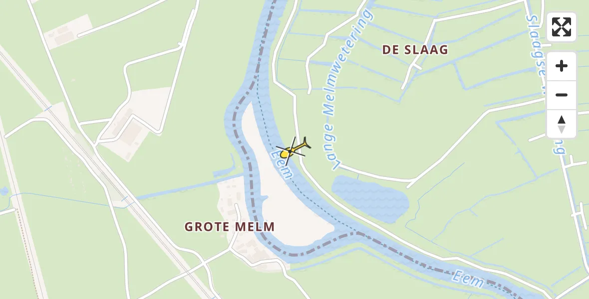 Routekaart van de vlucht: Lifeliner 1 naar Hoogland