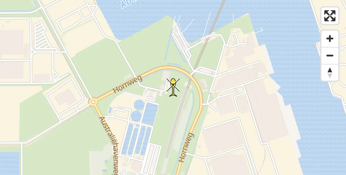 Vluchtroute Traumahelikopter van Amsterdam Heliport naar Amsterdam Heliport