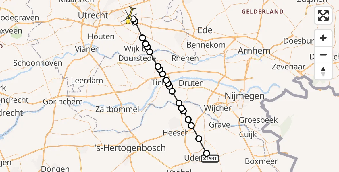 Routekaart van de vlucht: Traumahelikopter naar Austerlitz, De Bunders
