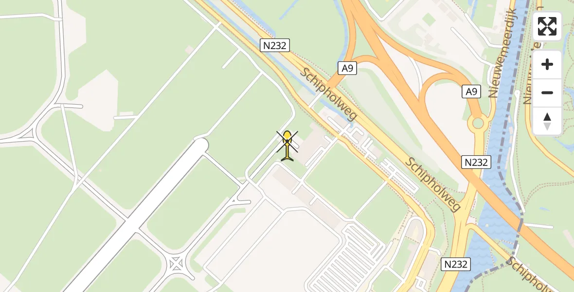 Vluchtroute Politiehelikopter van Schiphol naar Schiphol