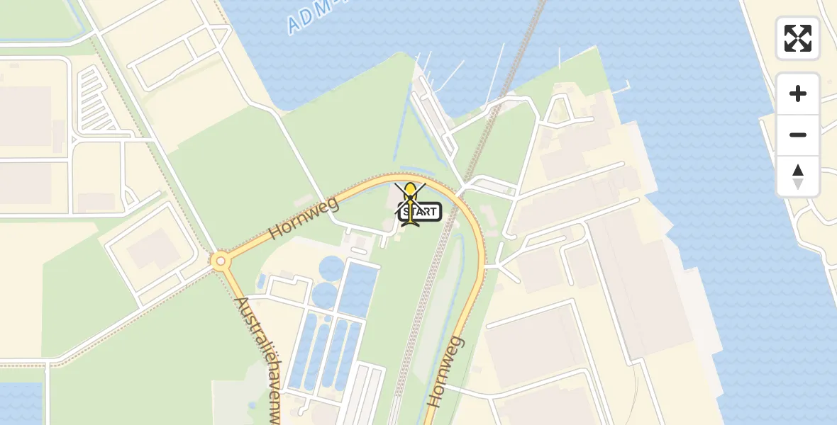 Vluchtroute Traumahelikopter van Amsterdam Heliport naar Amsterdam Heliport