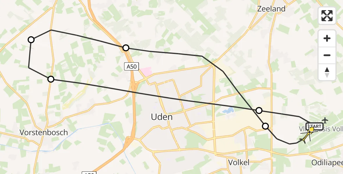Routekaart van de vlucht: Lifeliner 3 naar Vliegbasis Volkel, Maxend