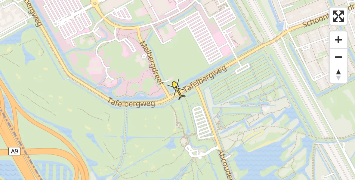 Routekaart van de vlucht: Lifeliner 1 naar Academisch Medisch Centrum (AMC)