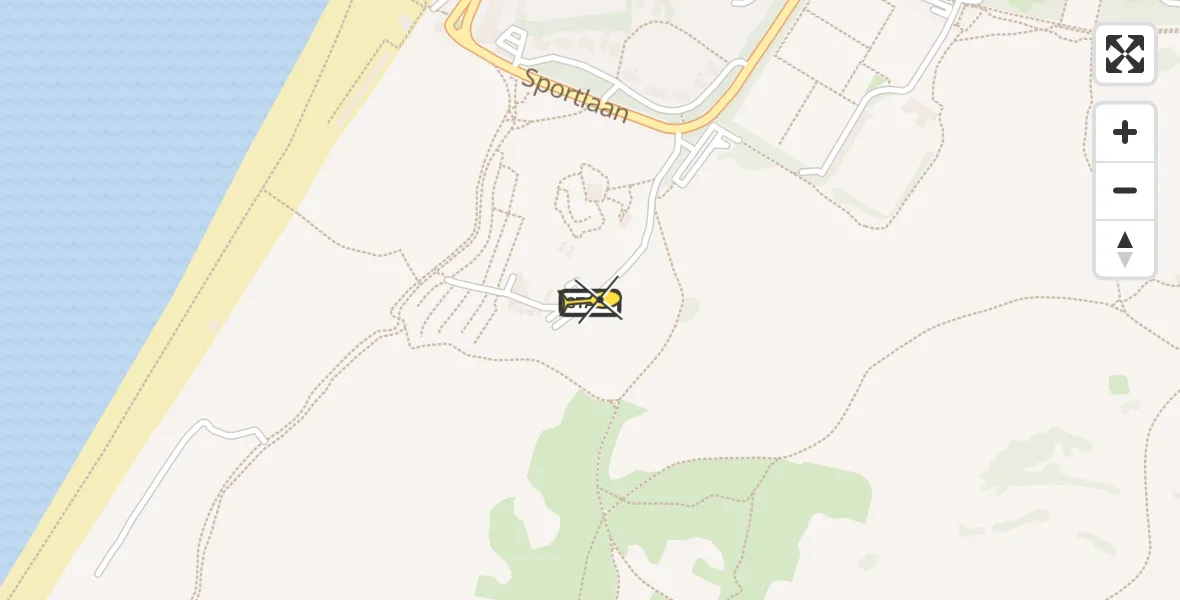 Routekaart van de vlucht: Politiehelikopter naar Katwijk, Zuidduinseweg