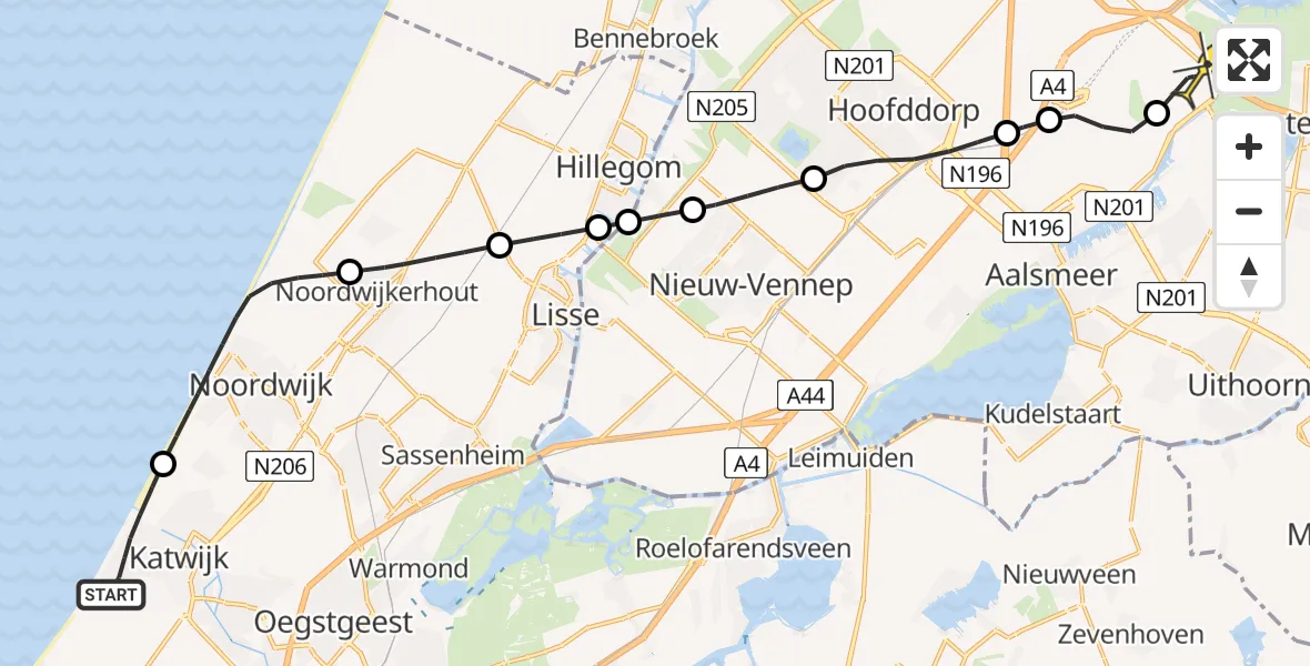 Routekaart van de vlucht: Politieheli naar Schiphol, Secretaris Varkevisserstraat