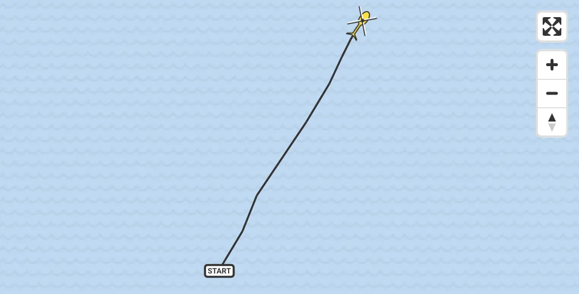 Routekaart van de vlucht: Kustwachthelikopter naar 