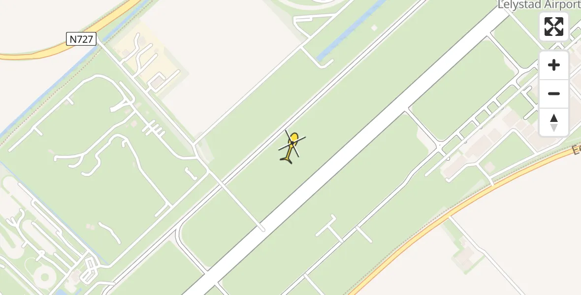 Routekaart van de vlucht: Ambulanceheli naar Lelystad Airport
