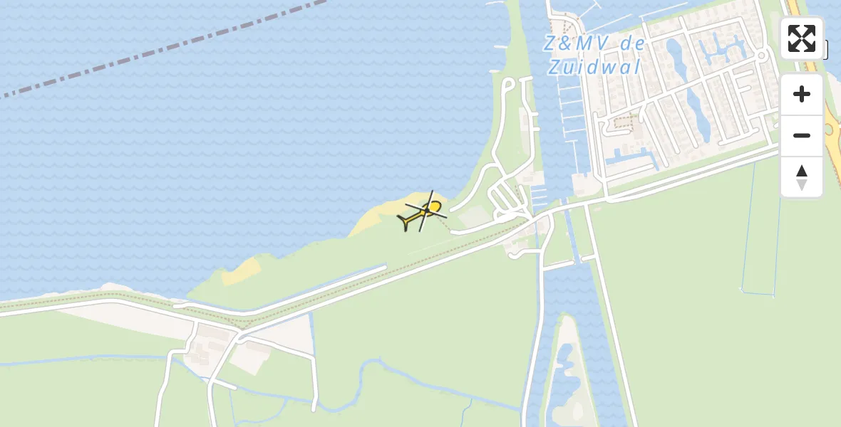 Routekaart van de vlucht: Politiehelikopter naar Nijkerk