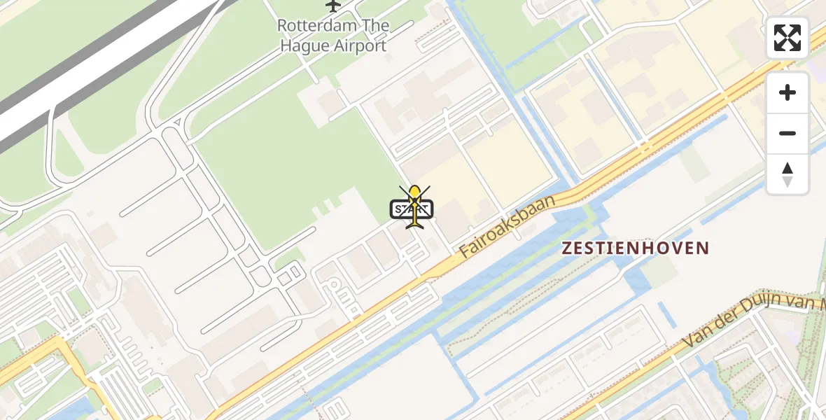 Routekaart van de vlucht: Lifeliner 2 naar Rotterdam The Hague Airport, Brandenburgbaan